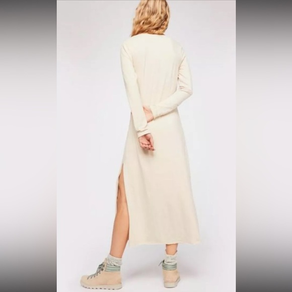 NWT Free People Beach Ivory Iris Maxi Square Neck Dress Size Medium Z329 - Picture 3 of 3